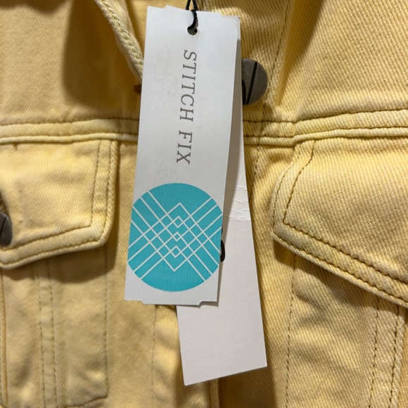NWT Vigoss Cropped Pale Yellow Jean Trucker Denim Jacket - Picture 6 of 7
